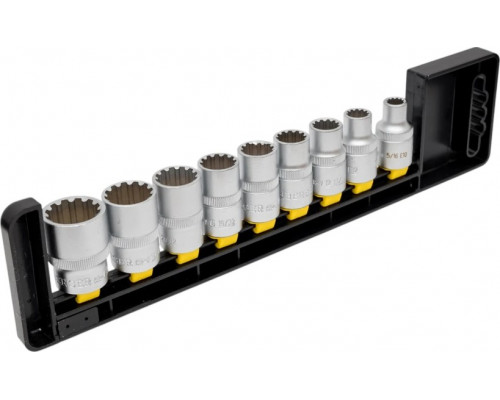 Набор головок 1/2" BERGER BG2039 Spline 8-21 мм, 9 предметов