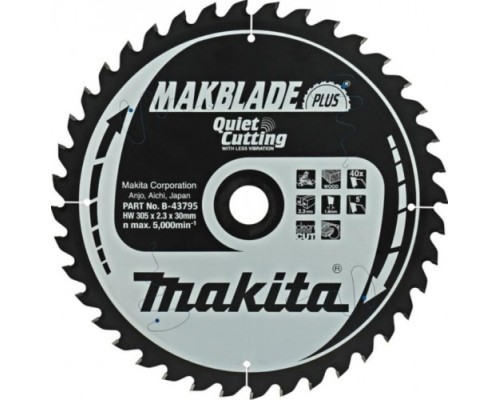 Пильный диск по дереву MAKITA 305x30x1.8x40T для makblade plus [B-43795]