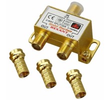 Делитель REXANT 05-6101-1 ТВх2 под F-разъем, 5-1000МГц, Gold