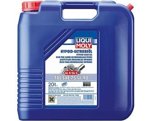 Масло трансмиссионное LIQUI-MOLY 75W 90 Hypoid-Getriebeoil TDL GL-4/GL-5 20 л 1408 [1408]