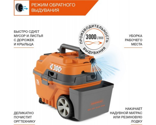 Пылесос для строительных работ DAEWOO DAVC 2000 HOME с турбощеткой