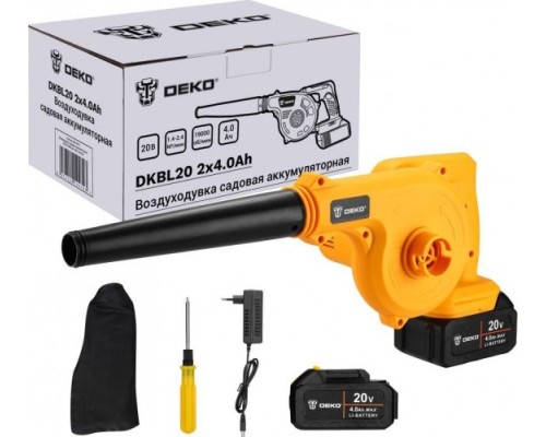 Воздуходувка аккумуляторная DEKO DKBL20 2x4.0Ah [063-4313]