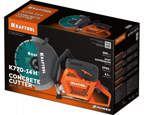 Бензорез KRAFTOOL K770-14 H 350 мм с диском по бетону
