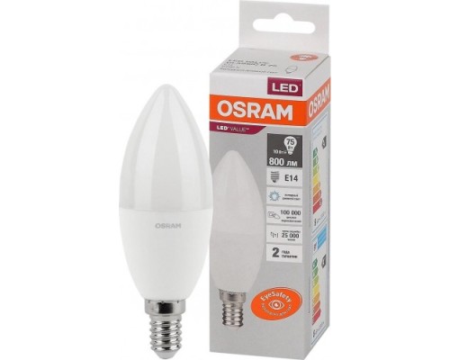 Лампа светодиодная OSRAM LED VALUE clb75 10sw/865 230v e14 10x1 [4058075579262]