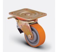 Колесная опора большегрузная EMES ED01 VBP F поворот с торм, полиуретан, 150х45 мм, обод чугун [ED01 VBP 150F]
