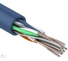 Кабель REXANT U/UTP, CAT 6, PVC 4x2x0,57мм, 23AWG внутренний, синий [01-0047]