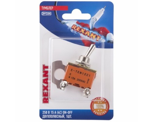 Переключатель REXANT 06-0326-B Тумблер 250V 15А (4c) ON-OFF двухполюсный (KN-201) Переключатель REXANT 06-0326-B Тумблер 250V 15А (4c) ON-OFF двухполюсный (KN-201)