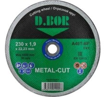 Отрезной круг по металлу D.BOR 230x1,9x22,2 мм A46T-BF, F41 METAL-CUT [D-F41-MC-230-19-22]