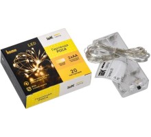 Гирлянда IEK LIGHTING роса 2м, 20 светодиодов теплый белый свет IP20 2AA [LGDB500-1-020-02-T-B-20]