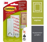 Крючок для рам 3M Command (17041) с веревочными петлями, белый,1 шт./2 бел.полоски 7100108904