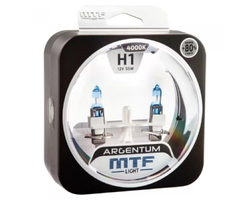 Лампа галогеновая MTF LIGHT серия ARGENTUM +80% H1, 12V, 55W H8A1201