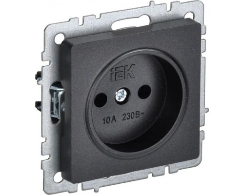 Розетка IEK BRITE РС10-1-0 10а без защ. шторок черн. [BR-R10-10-K02]