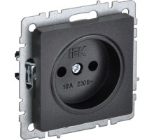 Розетка IEK BRITE РС10-1-0 10а без защ. шторок черн. BR-R10-10-K02