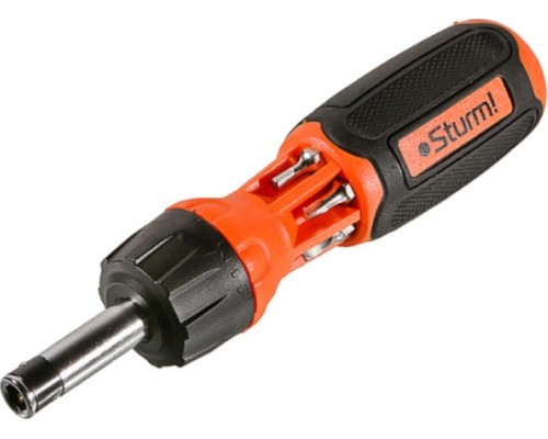 Отвертка с битами STURM 1040-08-SS9 в комплекте 6 бит двухсторонних