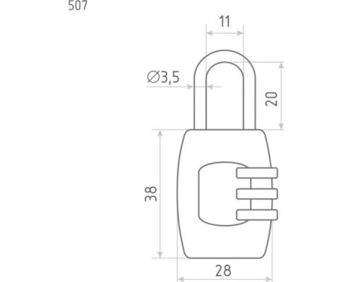 Замок навесной кодовый НОРА-М 507 для чемодана 