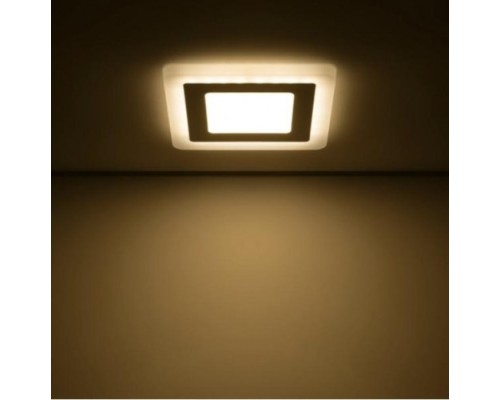 Потолочный светодиодный светильник GAUSS Backlight квадрат 6+3w 540lm 3000k 3 реж led [BL122]