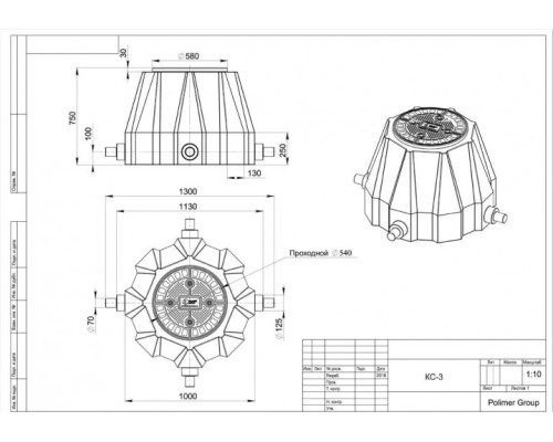 Колодец кабельный POLIMER GROUP КС-3 пластиковый [SK03010201]