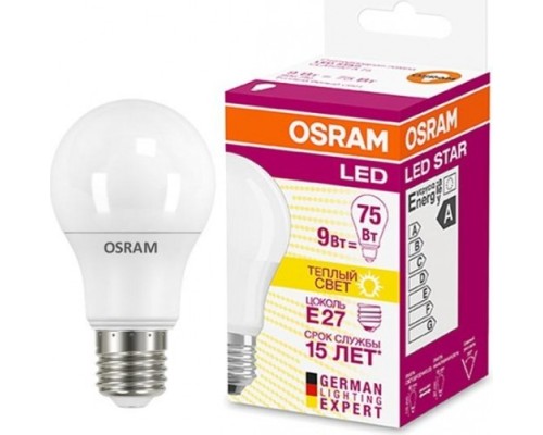 Лампа светодиодная OSRAM LED Star A 75 8.5вт 2700к e27 806лм [4052899971554]