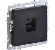 Розетка компьютерная IEK BRITE РК10-БрЧ RJ45 кат.5E черная [BR-K10-1-K02]