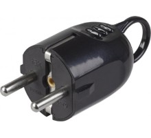 Вилка разборная IEK ВПу12-02 угловая с заземл. с кольцом 16а черн. EVP12-16-01-K02