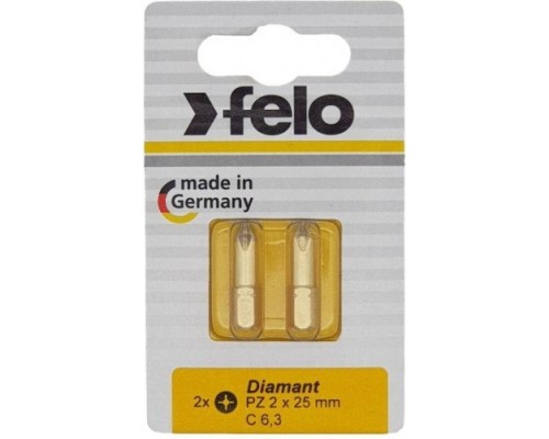 Бита для заворачивания FELO 02102286 крестовая pz 2x25, серия diamond, 2 шт в блистере