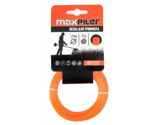 Леска триммерная MAXPILER MLR-11315 круглая 1.3 мм, 15 м