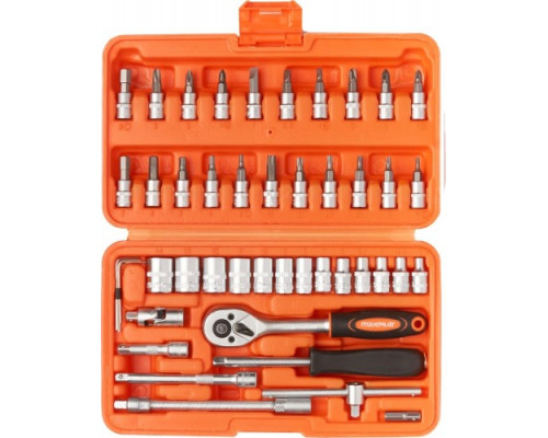 Набор инструментов MAXPILER MXT-46-SET, 46 предметов, 1/4" CrV
