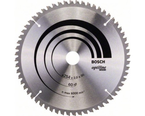 Пильный диск по дереву BOSCH 254х60х30 OPTILINE WOOD [2608640436]