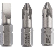 Бита для заворачивания BOSCH Extra Hard 25 мм S1.0х5.5/PH2/PZ2 3шт [2607001766]