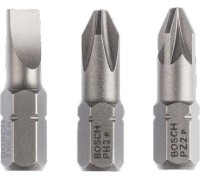 Бита для заворачивания BOSCH Extra Hard 25 мм S1.0х5.5/PH2/PZ2 3шт 2607001766