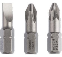 Бита для заворачивания BOSCH Extra Hard 25 мм S1.0х5.5/PH2/PZ2 3шт 2607001766