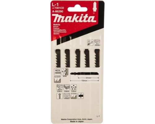 Пилки по дереву MAKITA A-86290 l-1, 5 шт.