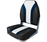 Кресло складное с мягкими накладками SKIPPER угольный/синий/белый (пластик) SK75107CBW