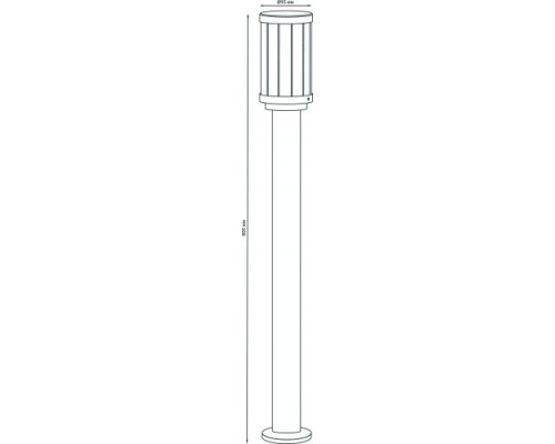 Светильник садово-парковый GAUSS Vega столб 10.5*80cm, 170-240v / 50hz, 1xe27 [GD024]