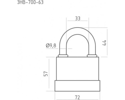 Замок навесной НОРА-М ЗНВ-700-63 всепогодный 