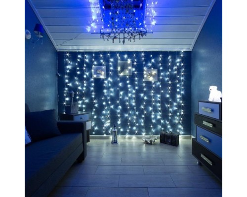 Гирлянда NEON-NIGHT ДОЖДЬ 2x3 м, 240 LED белый [235-065]