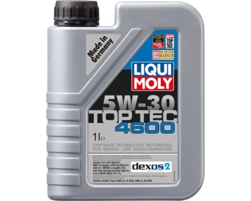 Масло моторное LIQUI-MOLY SAE 5W30 Top Tec 4600 1 л 8032 синтетическое [8032]