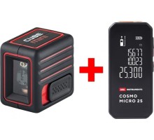 Лазерный уровень ADA CUBE MINI BASIC EDITION + Дальномер ADA Cosmo MICRO 25 [А00690]