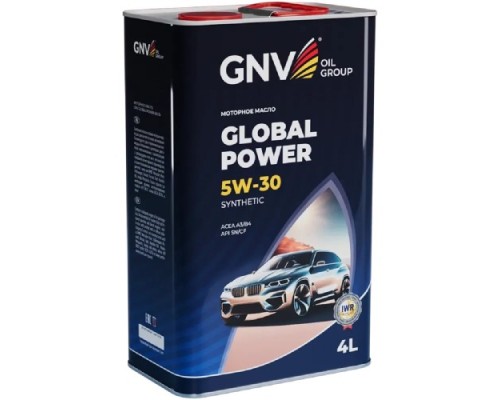 Масло моторное GNV Global Power 5W30 Synthetic A3/B4, SN/CF 4 л (металл. канистра) GGP1M11064010130530004 Масло моторное GNV Global Power 5W30 Synthetic A3/B4, SN/CF 4 л (металл. канистра) GGP1M11064010130530004
