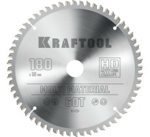 Пильный диск по алюминию KRAFTOOL Multi Material 180х30мм 60T [36953-180-30]