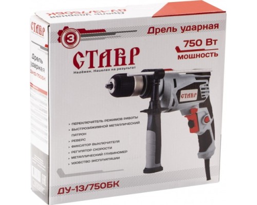 Дрель ударная сетевая СТАВР ДУ-13/750БК [ст13-750бк]