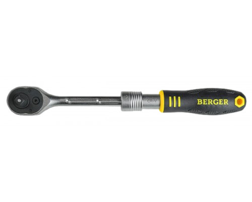Трещотка BERGER BG2183 телескопическая 1/4" 150-200 мм, 72 зубца