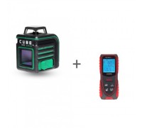 Лазерный уровень ADA CUBE 360 GREEN BASIC EDITION + Дальномер ADA Cosmo 50 А00756