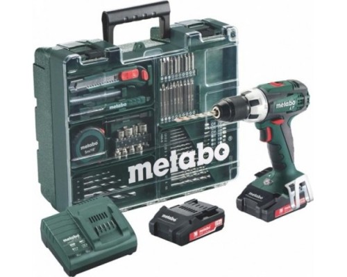 Аккумуляторный шуруповерт METABO BS 18 LT 2x2,0 Ач, с набором оснастки [602102600]