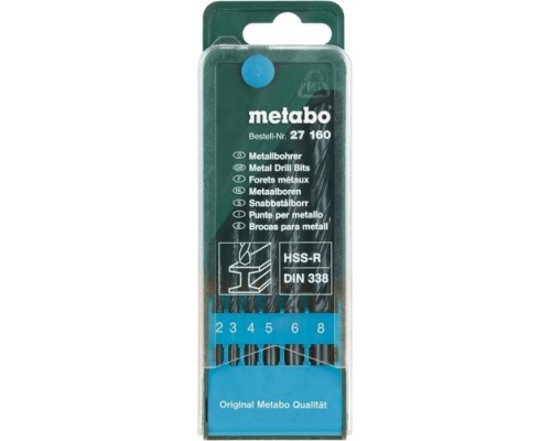 Набор сверл по металлу METABO HSS-R 6 шт. (2-8 мм) 627160000 [627160000]