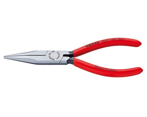 Длинногубцы KNIPEX KN-3021160SB плоскокруглые рифленные губки 50 мм, длина 160 мм