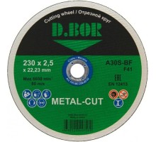Отрезной круг по металлу D.BOR 230x2,5x22,2 мм A30S-BF, F41 METAL-CUT D-F41-MC-230-25-22