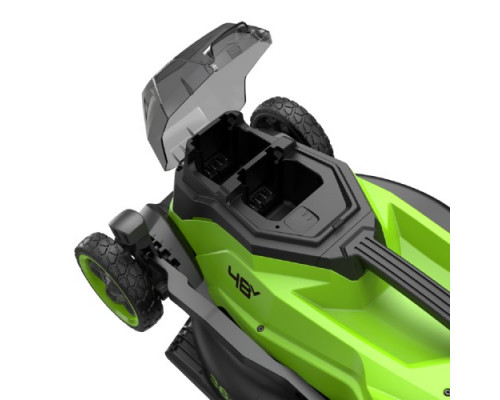 Газонокосилка аккумуляторная GREENWORKS 2520707UD 2x24V, 36 см, бесщеточная, c 2хАКБ 4 Ач и ЗУ купить с доставкой и официальной гарантией