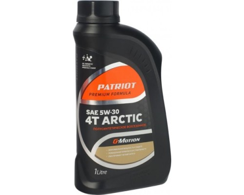 Масло для 4-тактных бензиновых двигателей PATRIOT G-Motion SAE 5W30 4Т ARCTIC полусинт. 1 л [850030100]