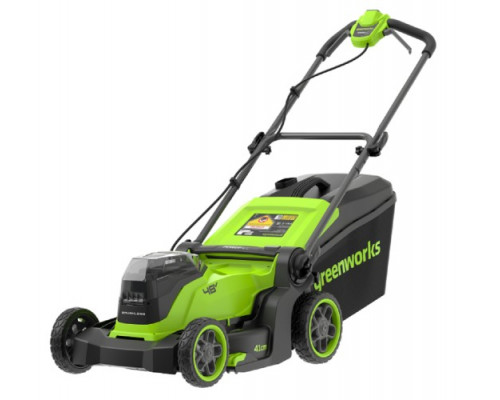 Газонокосилка аккумуляторная GREENWORKS 2520907UD 2x24V, 41 см, бесщеточная, c 2хАКБ 4 Ач и ЗУ купить с доставкой и официальной гарантией